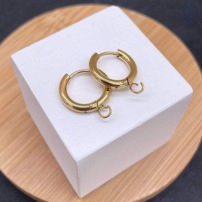 Швензы конго сталь №2, цвет золото 14К 15 мм