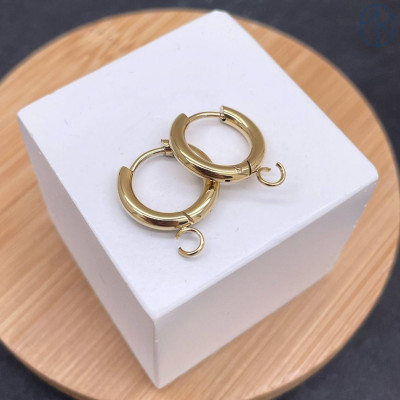 Швензы конго сталь №2, цвет золото 18К 15 мм