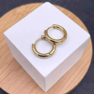 Швензы конго сталь, цвет золото 14К 15 мм