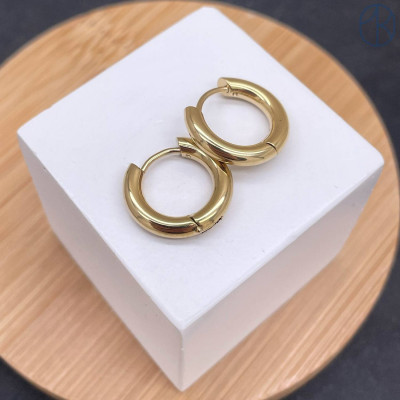 Швензы конго сталь, цвет золото 14К 16 мм