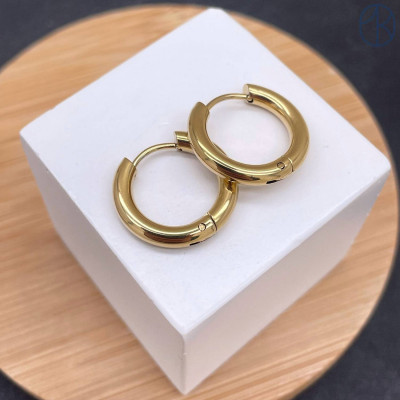 Швензы конго сталь, цвет золото 14К 18 мм