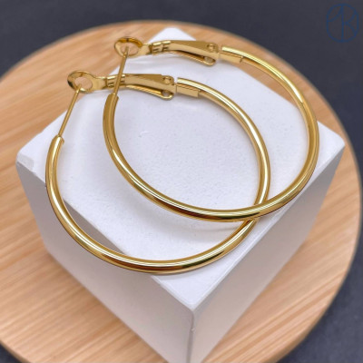 Швензы конго сталь, цвет золото 14К 36 мм