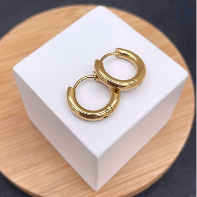 Швензы конго сталь, цвет золото 18К 16 мм