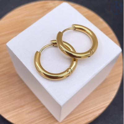 Швензы конго сталь, цвет золото 18К 20 мм