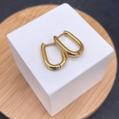 Швензы конго сталь овал №1, цвет золото 18К 16х12 мм