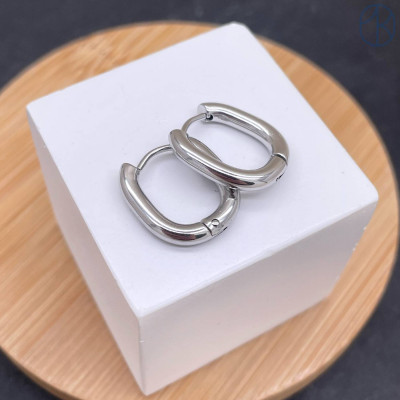 Швензы конго сталь овал, цвет серебро 17х15 мм