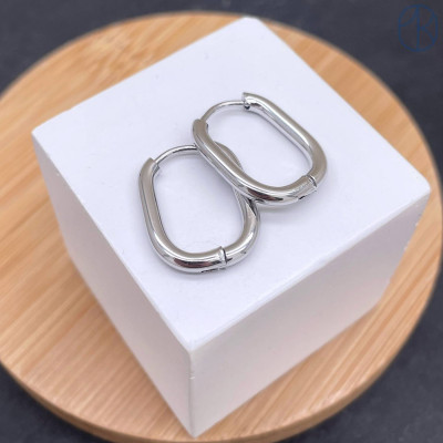 Швензы конго сталь овал, цвет серебро 19х14 мм