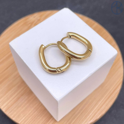 Швензы конго сталь овал, цвет золото 14К 19х14 мм