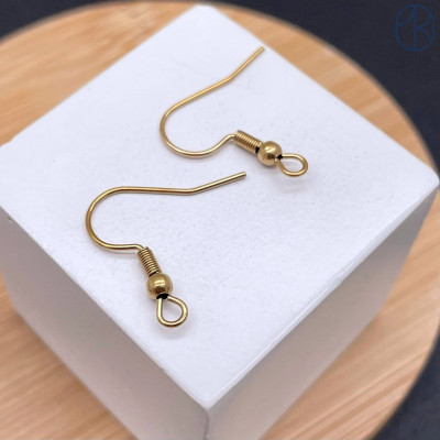 Швензы крючки сталь цвет золото 14К 18 мм