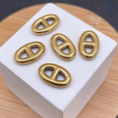 Соединительный элемент сталь 14х2 мм, цвет золото 18К