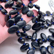 Соколиный глаз галтовка ~ 11-14 мм Соколиный глаз галтовка ~ 11-14 мм