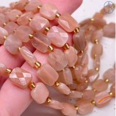 Солнечный камень прямоугольник огранка 10х8 мм