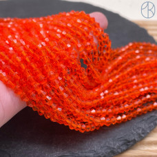 Стекло биконус оранжевое 4 мм