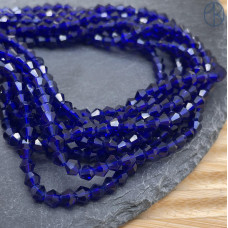 Стекло биконус синее 4 мм