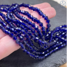 Стекло биконус синее 4 мм