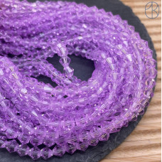 Стекло биконус сиреневое 6 мм