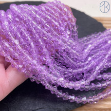 Стекло биконус сиреневое 6 мм