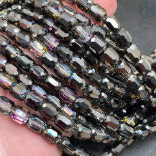 Стекло цилиндр огранка черное с переливом 8 мм