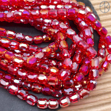 Стекло цилиндр огранка красное с переливом 8 мм