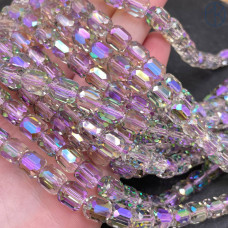 Стекло цилиндр огранка сиреневое с переливом 8 мм