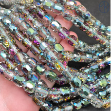 Стекло цилиндр огранка темно-зеленое с переливом 8 мм