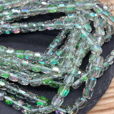 Стекло цилиндр огранка зеленое с переливом 8 мм