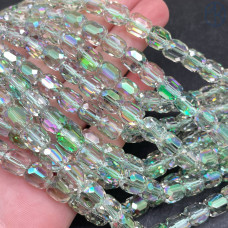 Стекло цилиндр огранка зеленое с переливом 8 мм