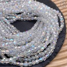 Стекло куб огранка прозрачное с переливом 5 мм