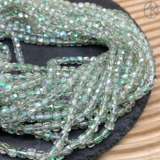 Стекло куб огранка светло-зеленое 5 мм