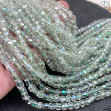 Стекло куб огранка светло-зеленое 5 мм