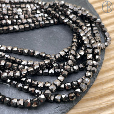 Стекло куб огранка темно-коричневое 5 мм