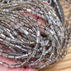 Стекло прямоугольник огранка, цвет серый 6x3 мм