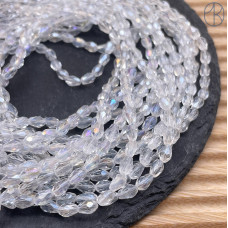 Стекло рис огранка прозрачное с переливом 6х4 мм