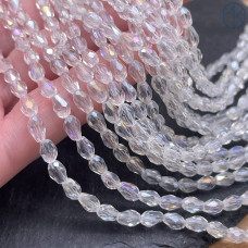 Стекло рис огранка прозрачное с переливом 6х4 мм