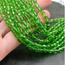 Стекло рис огранка зеленое 6х4 мм
