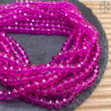 Стекло рондель огранка фуксия 6 мм