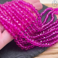 Стекло рондель огранка фуксия 6 мм