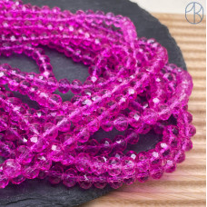 Стекло рондель огранка фуксия 8 мм