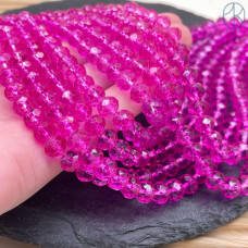 Стекло рондель огранка фуксия 8 мм