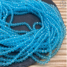 Стекло рондель огранка голубое 4 мм