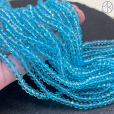 Стекло рондель огранка голубое 4 мм