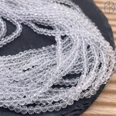 Стекло рондель огранка прозрачное 4 мм