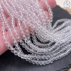 Стекло рондель огранка прозрачное 4 мм