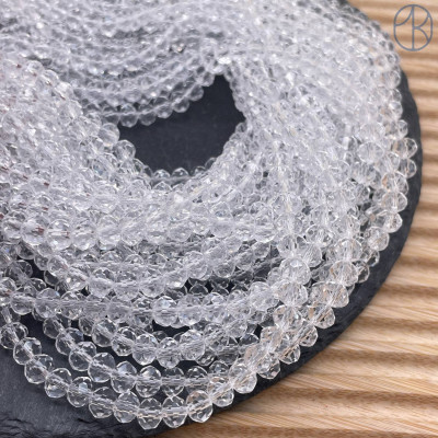 Стекло рондель огранка прозрачное 6 мм