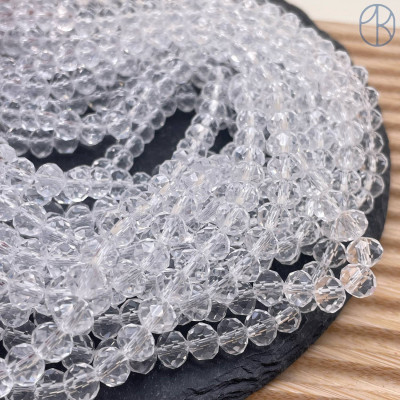 Стекло рондель огранка прозрачное 8 мм