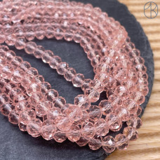 Стекло рондель огранка розовое 8 мм