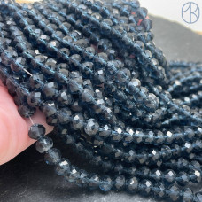 Стекло рондель огранка серо-синее 6 мм