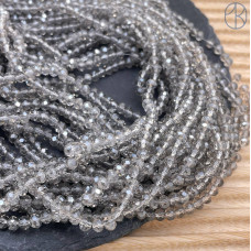Стекло рондель огранка серое 4 мм