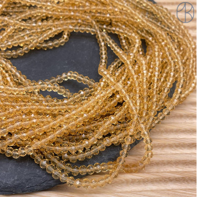 Стекло рондель огранка светло-коричневое 4 мм