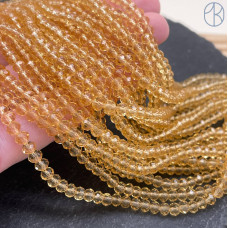 Стекло рондель огранка светло-коричневое 4 мм